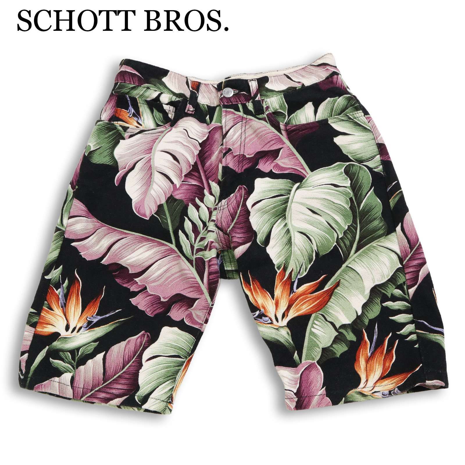 SCHOTT BROS. ショット 春夏☆ リーフ ボタニカル柄 総柄 ハーフ