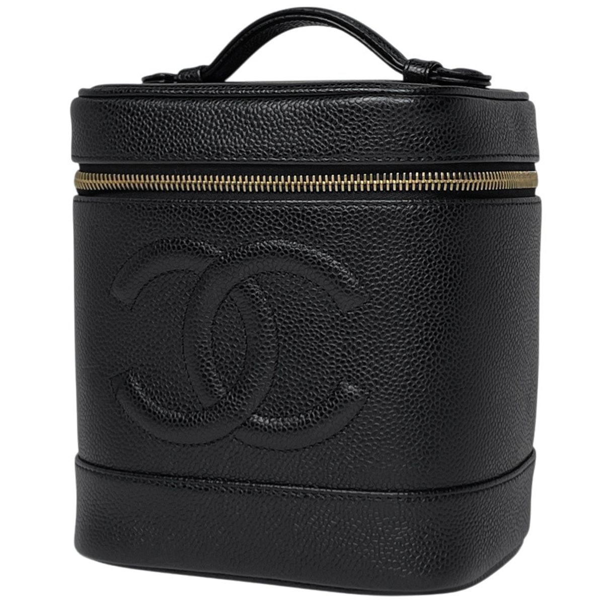 シャネル CHANEL ココマーク バニティバッグ キャビアスキン ブラック レディース 【中古】