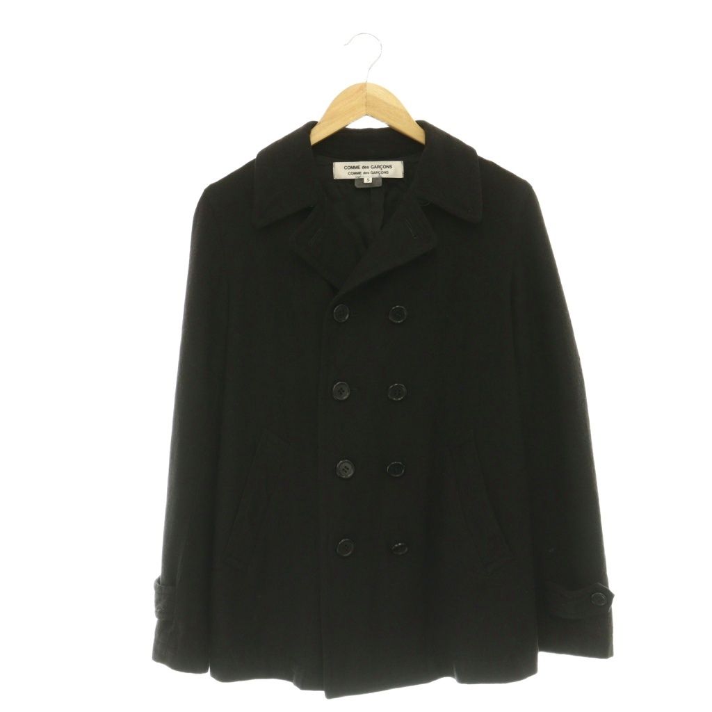 コムデギャルソンコムデギャルソン COMME des GARCONS COMME des GARCONS コムコム AD2016 ダブルブレストショートコート アウター ウール S 黒 ブラック RR-C012 /CX ■OS