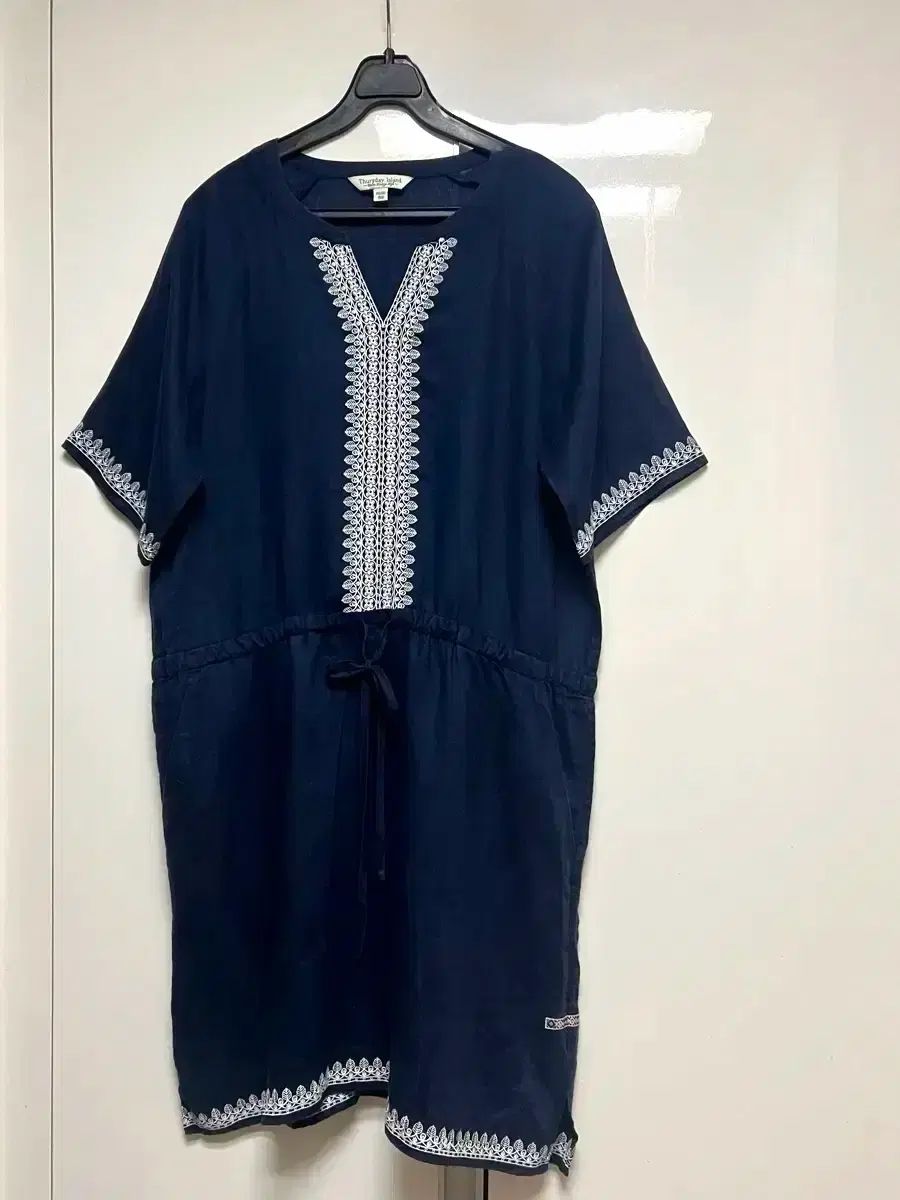 Thursday Island リネン100% レース 刺繍 ONE PIECE エスニックシャーリング 夏 半袖