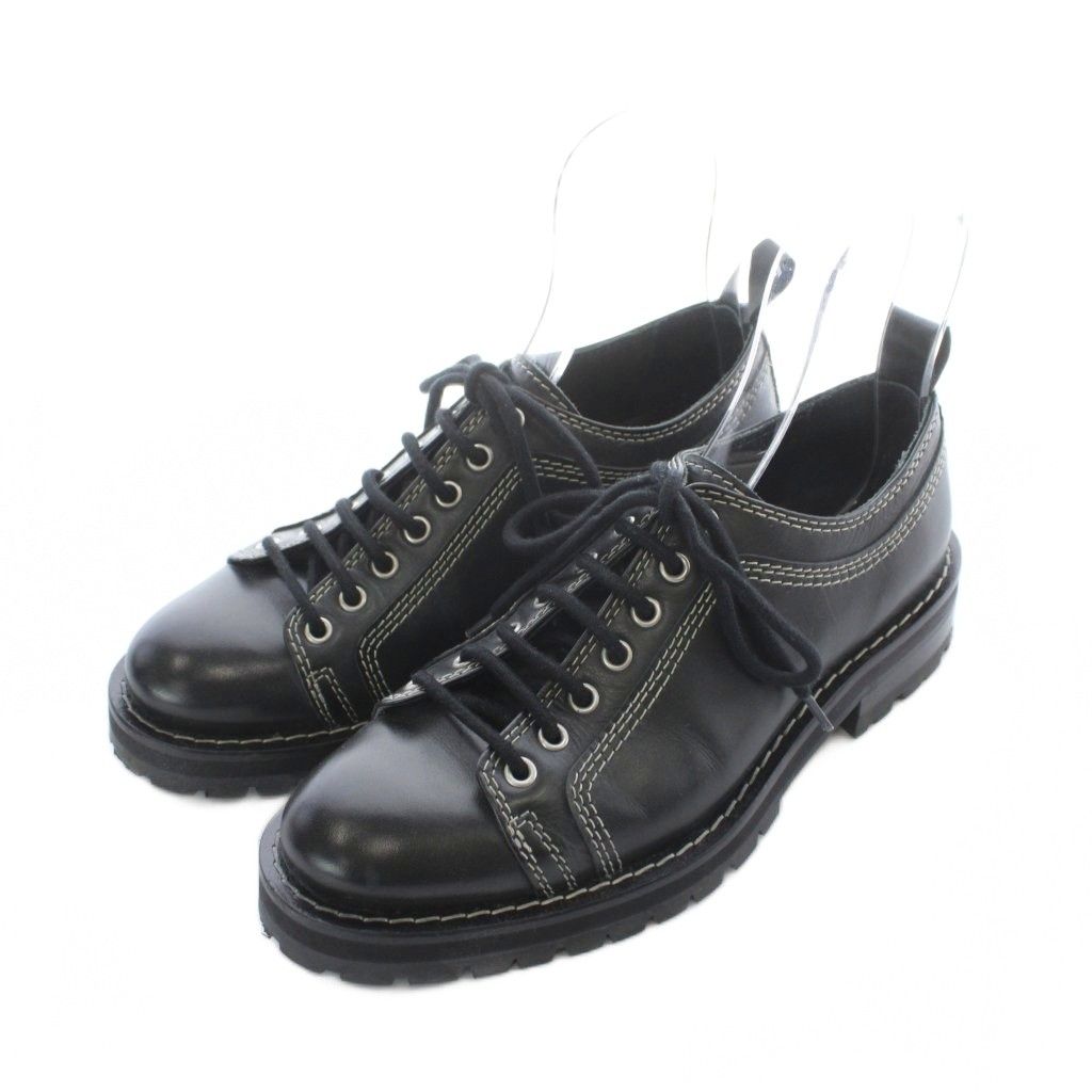 アミ アレクサンドル マテュッシ ami alexandre mattiussi WORKER DERBIES レザーシューズ 40 25cm 25.5cm 黒 ブラック レースアップ ステッチデザイン /RI ■OS