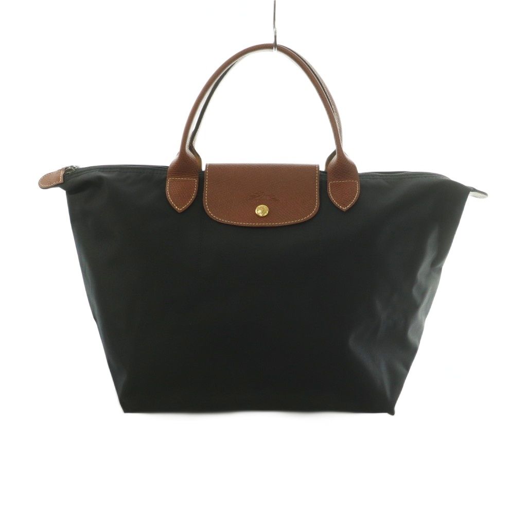 ロンシャン LONGCHAMP ルプリアージュ M トートバッグ ナイロン 黒 ブラック 茶 ブラウン /MI ■OS