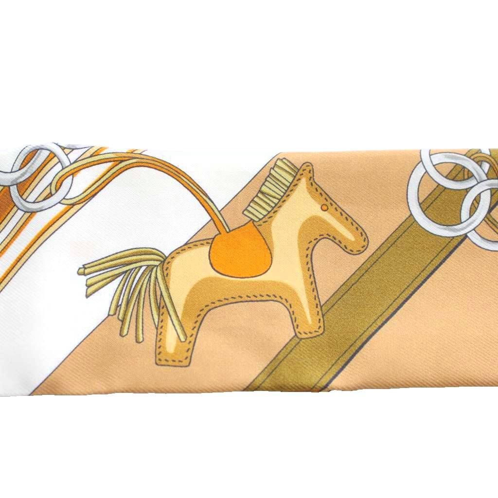 エルメス HERMES ツイリー Brides et Gris 馬勒とチャーム スカーフ