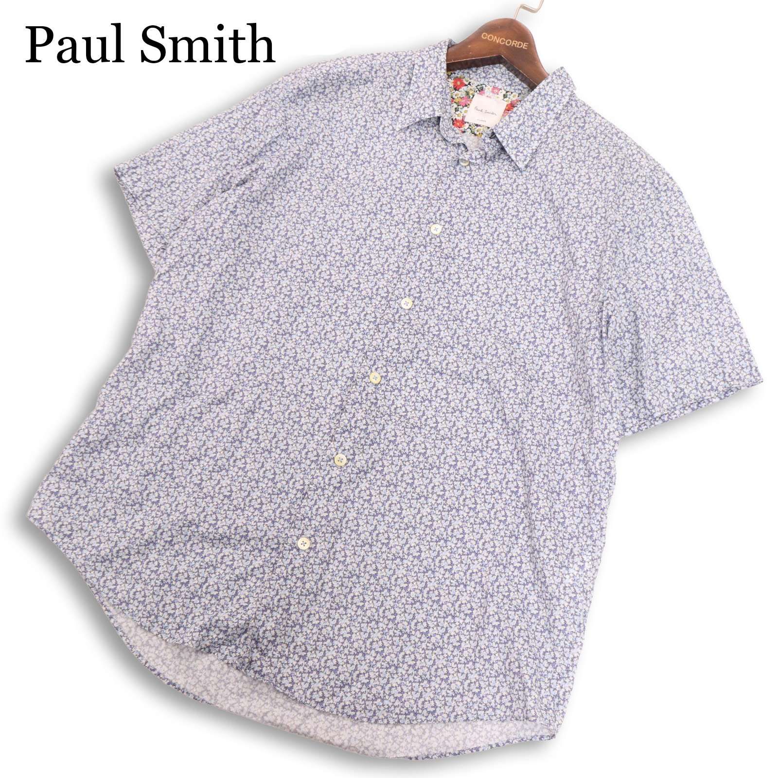 23SS★ Paul Smith ポールスミス メインライン★ 春夏 花柄 リバティ フローラル総柄 半袖 シャツ Sz.XL　メンズ 6,460円