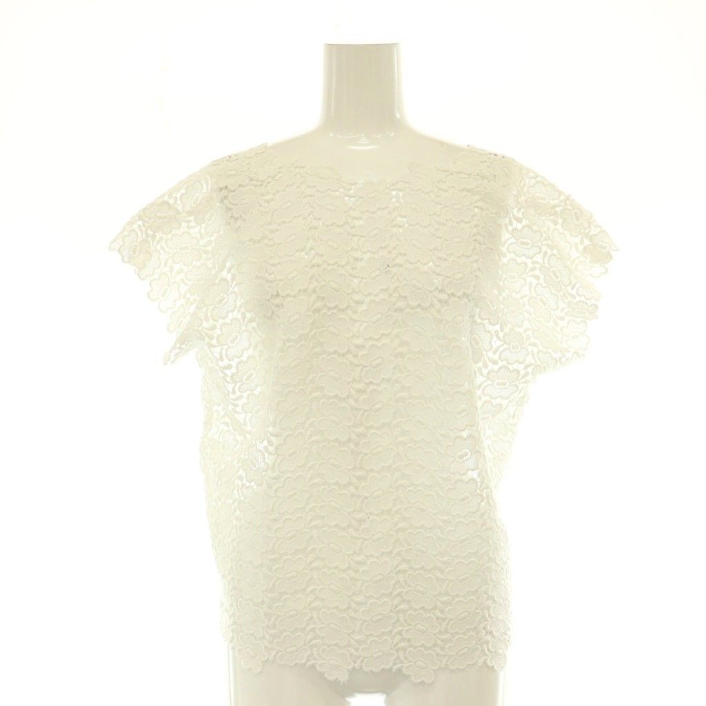 パン PAN EDIT.FOR LULU取扱い 26SS pan bischoff butterfly lace s/s blouse ブラウス レース プルオーバー フレンチスリーブ M 白 ホワイト /HS ■OS