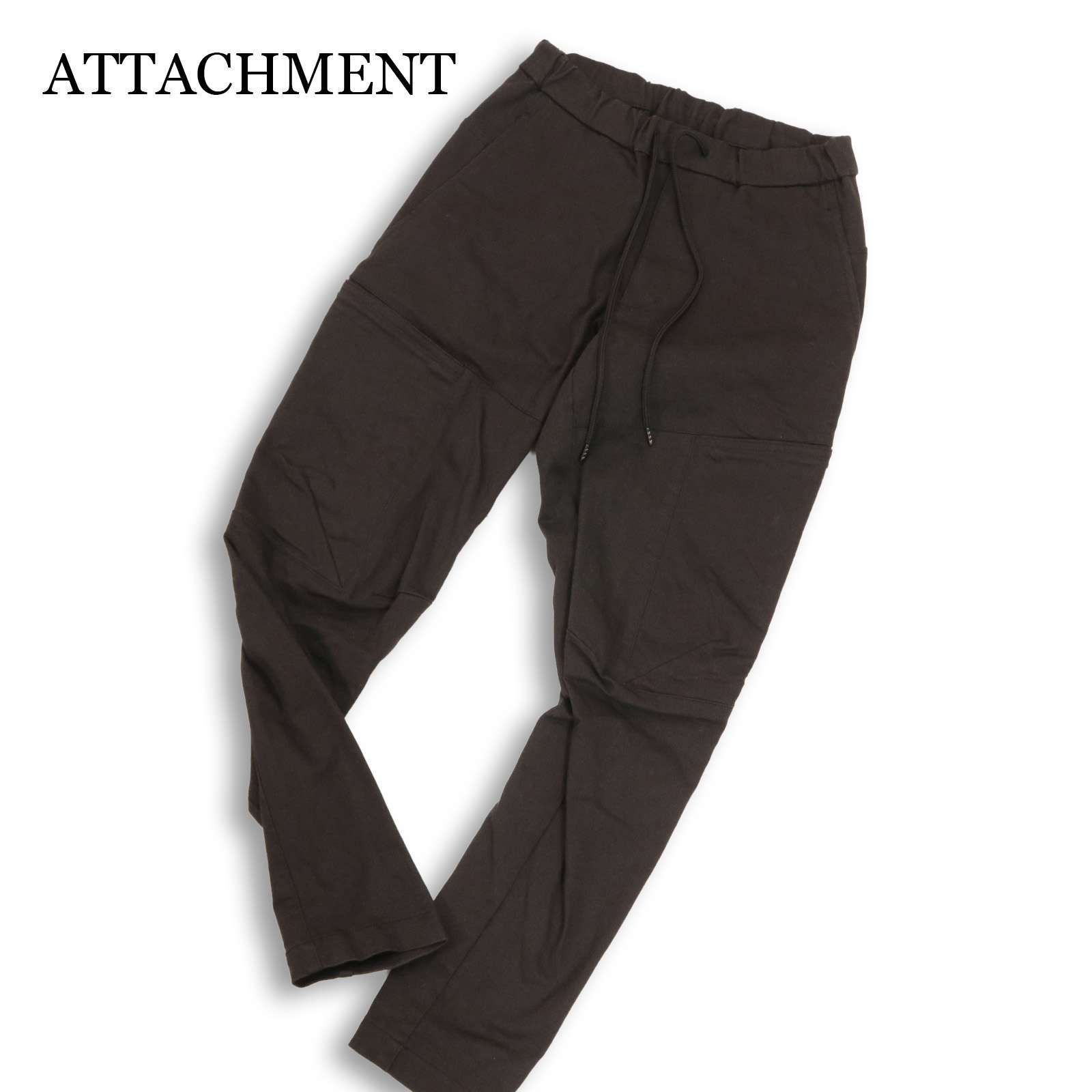 23AW★ ATTACHMENT アタッチメント AP32-049 ラバーストレッチ ツイル イージー カーゴ トラウザーズ パンツ Sz.1 メンズ 23AW ATTACHMENT アタッチメント AP32-049 ラバーストレッチ ツイル