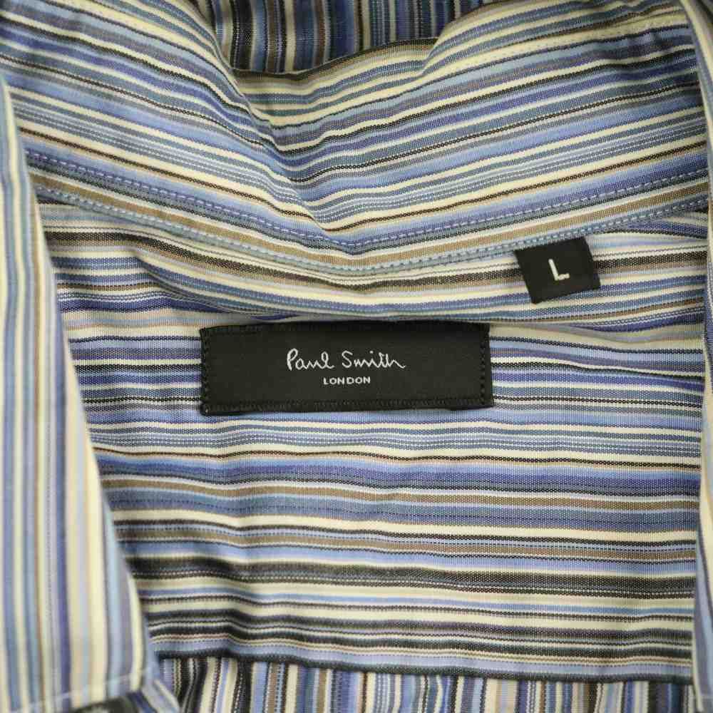 ポールスミス PAUL SMITH ストライプシャツ L マルチカラー 白