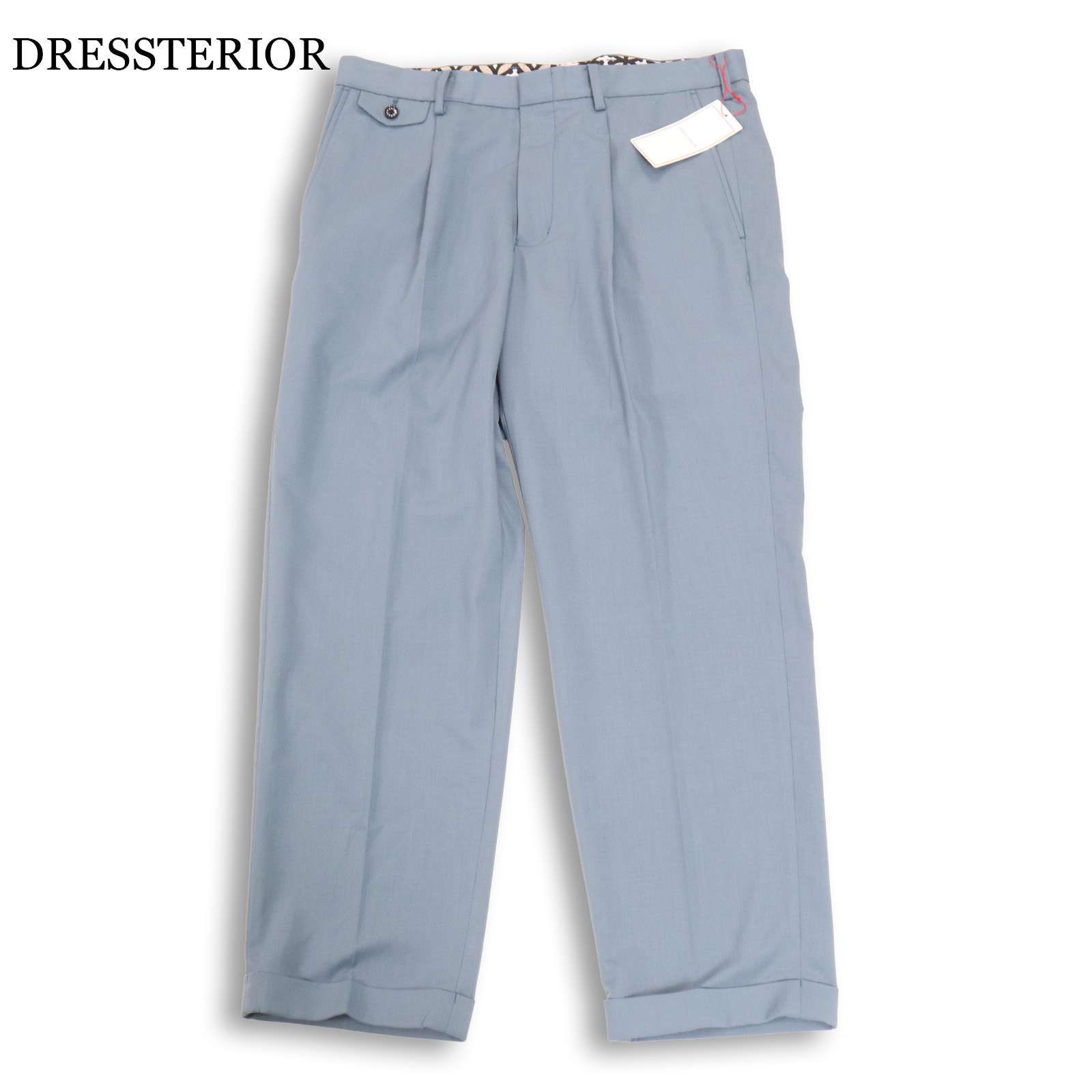 【新品 未使用】 DRESSTERIOR ドレステリア 春夏★ コンフォータブル タック ストレッチ パンツ スラックス Sz.79 メンズ