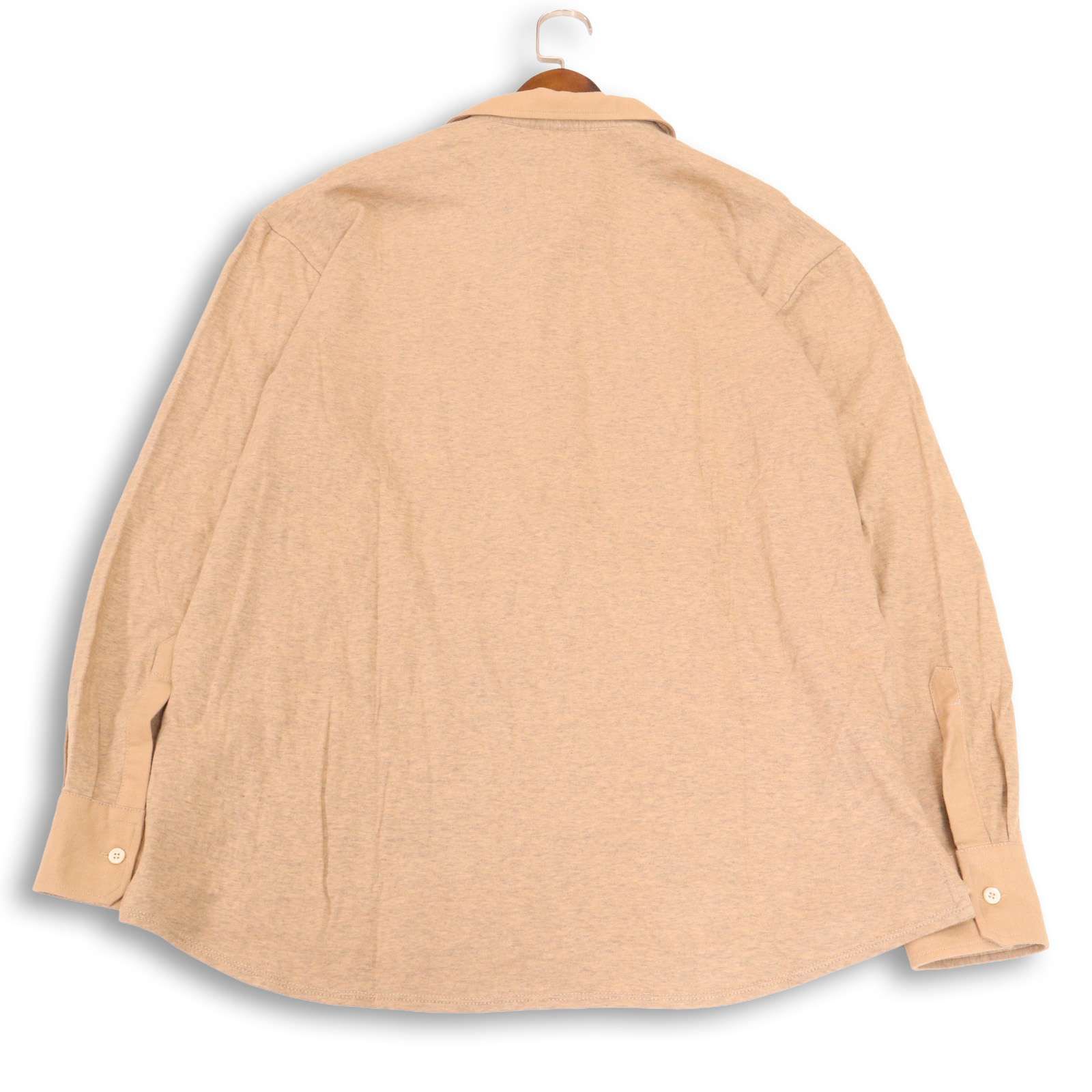 【美品】ERMANNO SCERVINO エルマンノシェルビーノ 通年 衿袖 切替★ 長袖 ポロシャツ 大きいサイズ Sz.52 メンズ 美品】ERMANNO SCERVINO エルマンノシェルビーノ 通年 衿袖 切替