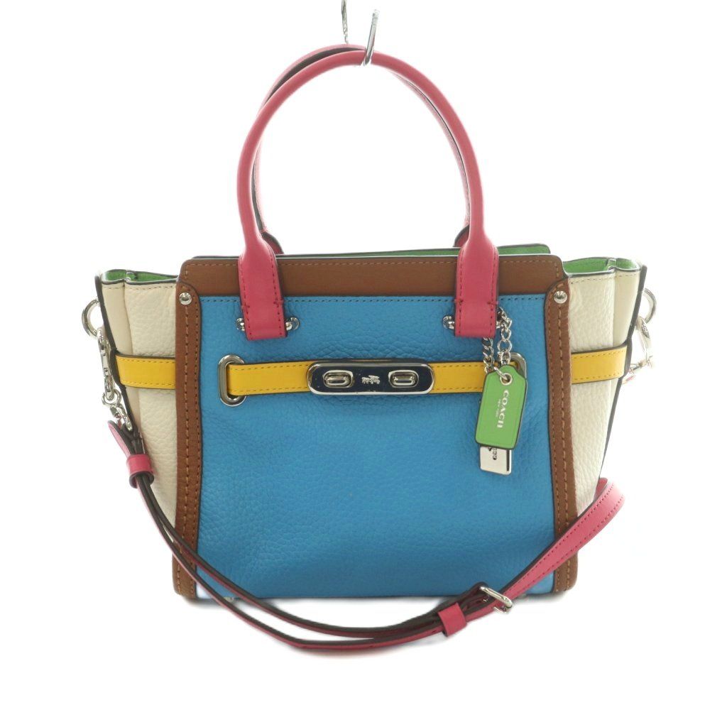 コーチ COACH スワッガー 21 レインボーカラーブロック 2WAY ハンドバッグ ショルダーバッグ レザー マルチカラー 37694 /MI ■OS