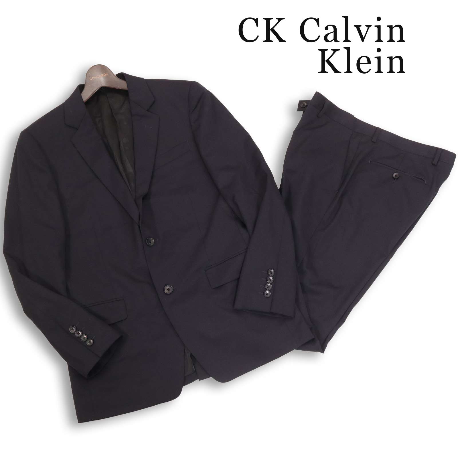 CK   カルバンクライン 通年 総裏★ 無地 セットアップ スーツ Sz.36 メンズ ネイビー 無地 メンズ CK Calvin Klein カルバンクライン 通年 総裏☆ 無地