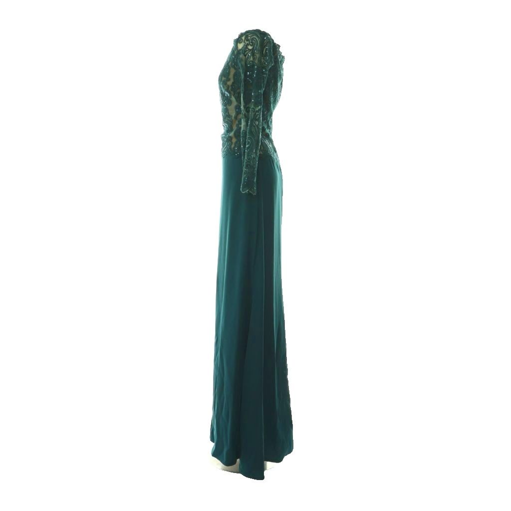 タダシショージ TADASHI SHOJI スパンコールチュールロングドレス