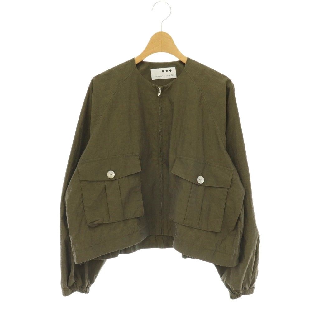 スリードッツ three dots サン ドライドクロス ジャケット ブルゾン ジップアップ 薄手 S クレイカーキ UD7001Y /HS ■OS 14,527円