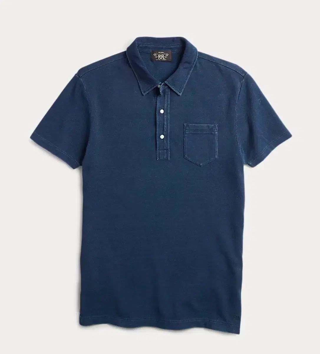RRA ダブルアールエル Indigo コットン ポケット ポロ シャツ