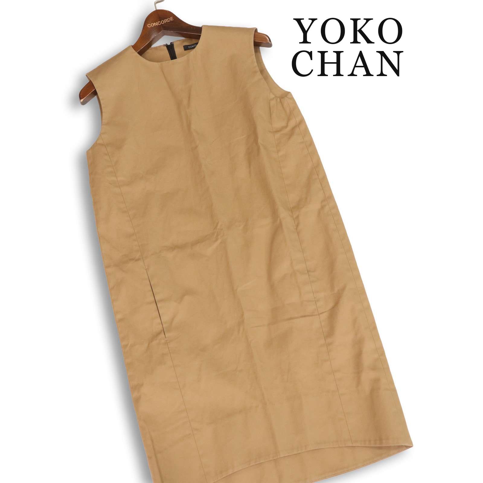 YOKO CHAN ヨーコチャン 春夏★ コットン ツイル ノースリーブ ワンピース 日本製 Sz.36 レディース