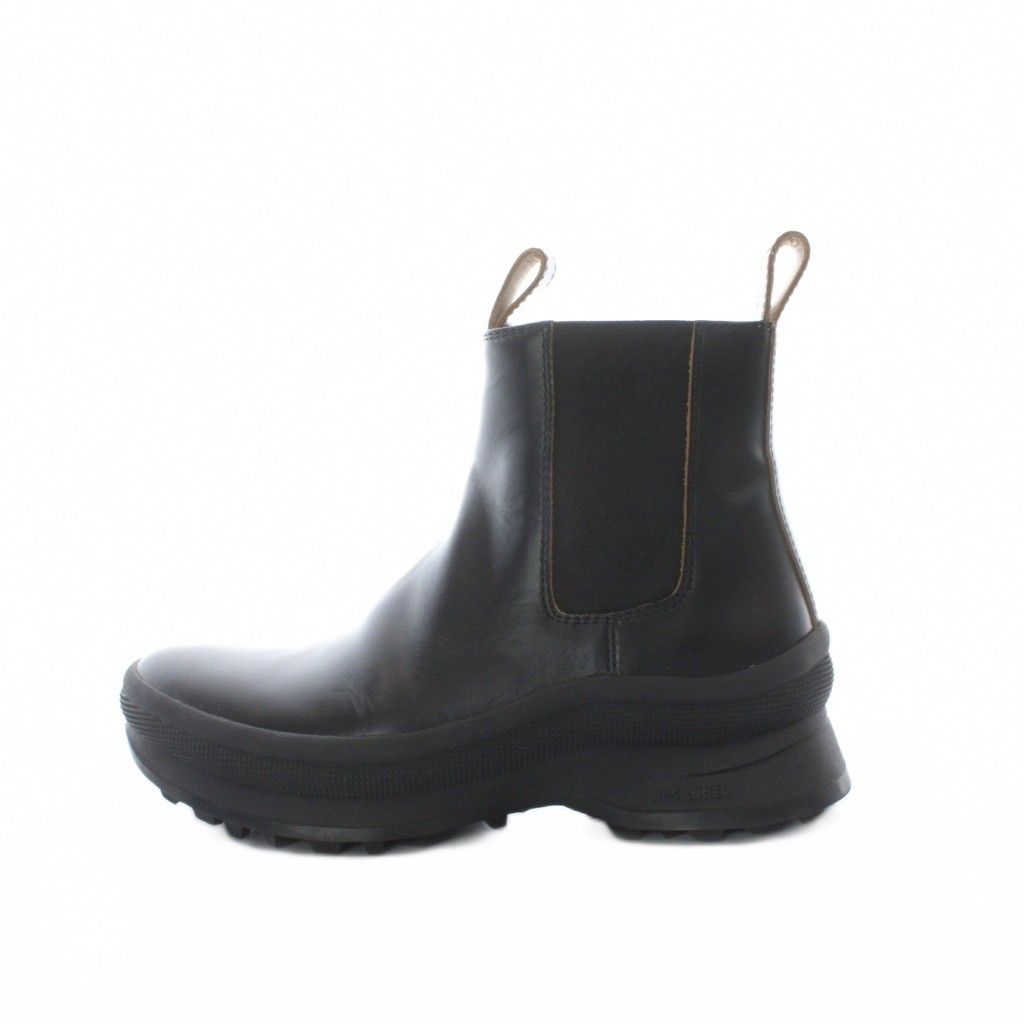 ジルサンダー JIL SANDER アンクルブーツ チェルシー サイドゴアブーツ 39 24.5cm 黒 ブラック レザー 無地 /RI ■OS