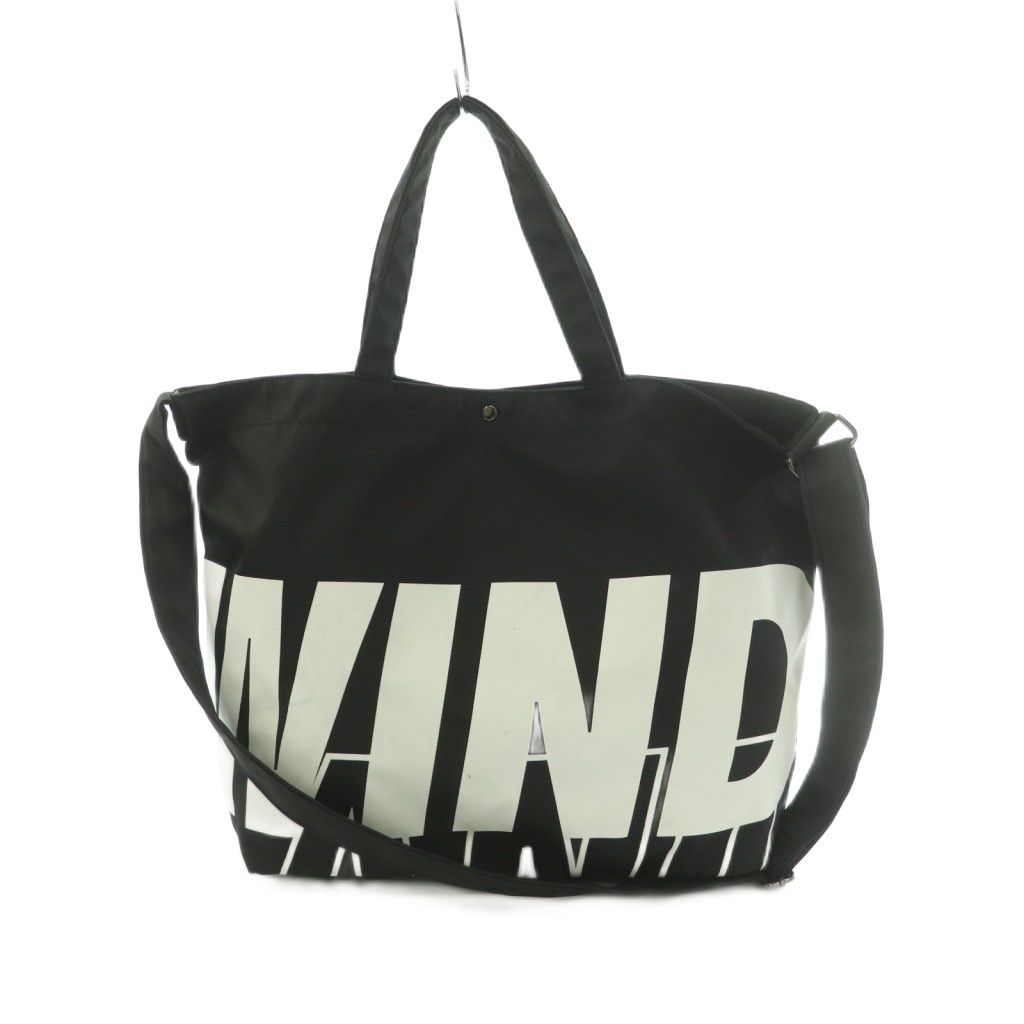 ウィンダンシー WIND AND SEA ロゴプリント ショルダーバッグ 黒 ブラック 白 ホワイト /MI ■OS ■SH