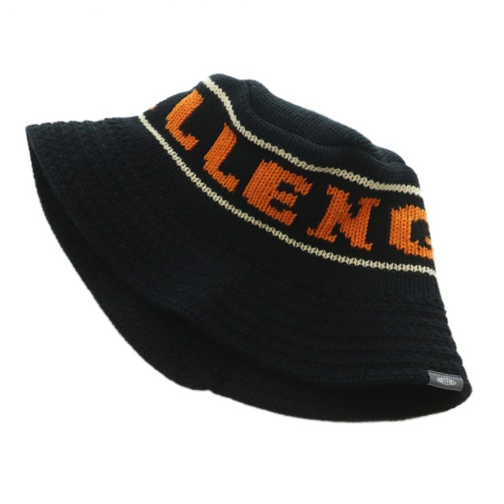 CHALLENGERバケットハット 黒/オレンジ チャレンジャー CHALLENGER LOGO CRUSHER HAT ニットハット バケット