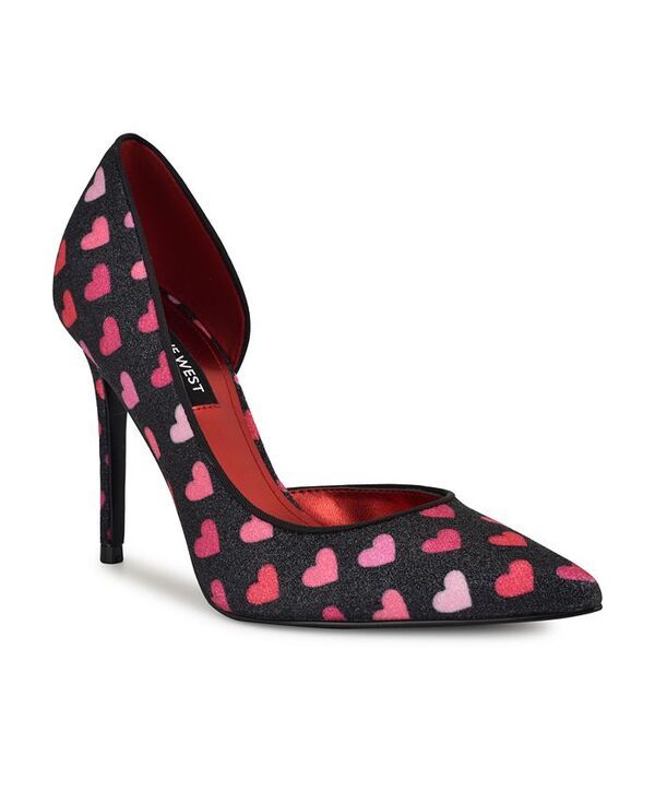 ナインウェスト レディース シューズ パンプス Nine West Womens Folowe Glitter DOrsay Stiletto Pumps Black Glitter Heart Pr