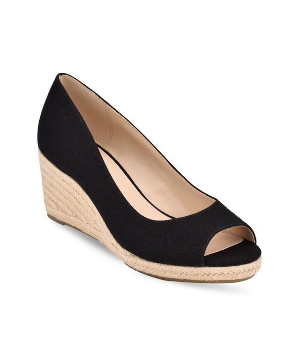 バンドリーノ レディース シューズ サンダル Bandolino Womens Nuri Peep Toe Espadrille Wedge Sandals Black ブラック