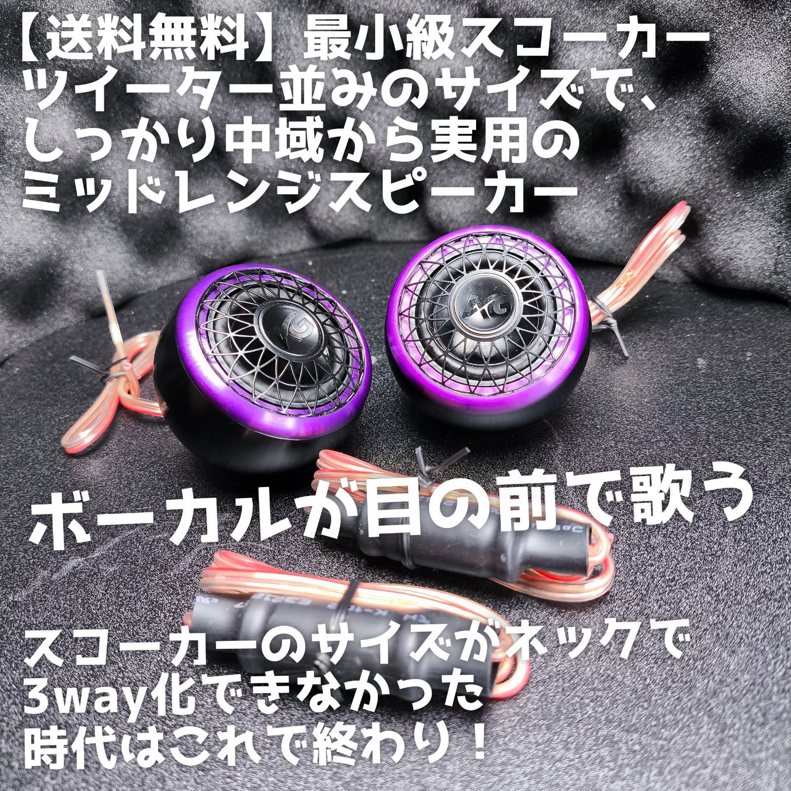 【送料無料】スポット【高音質】最小級スコーカー ミッドレンジ スピーカー カーオーディオ 3way化に ツイーターの近くに置いて下さい