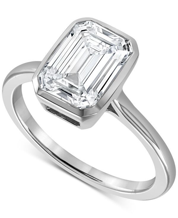 バッジェリーミシュカ レディース アクセサリー リング Badgley Mischka Certified Lab Grown Diamond EmeraldCut Bezel Solitaireng