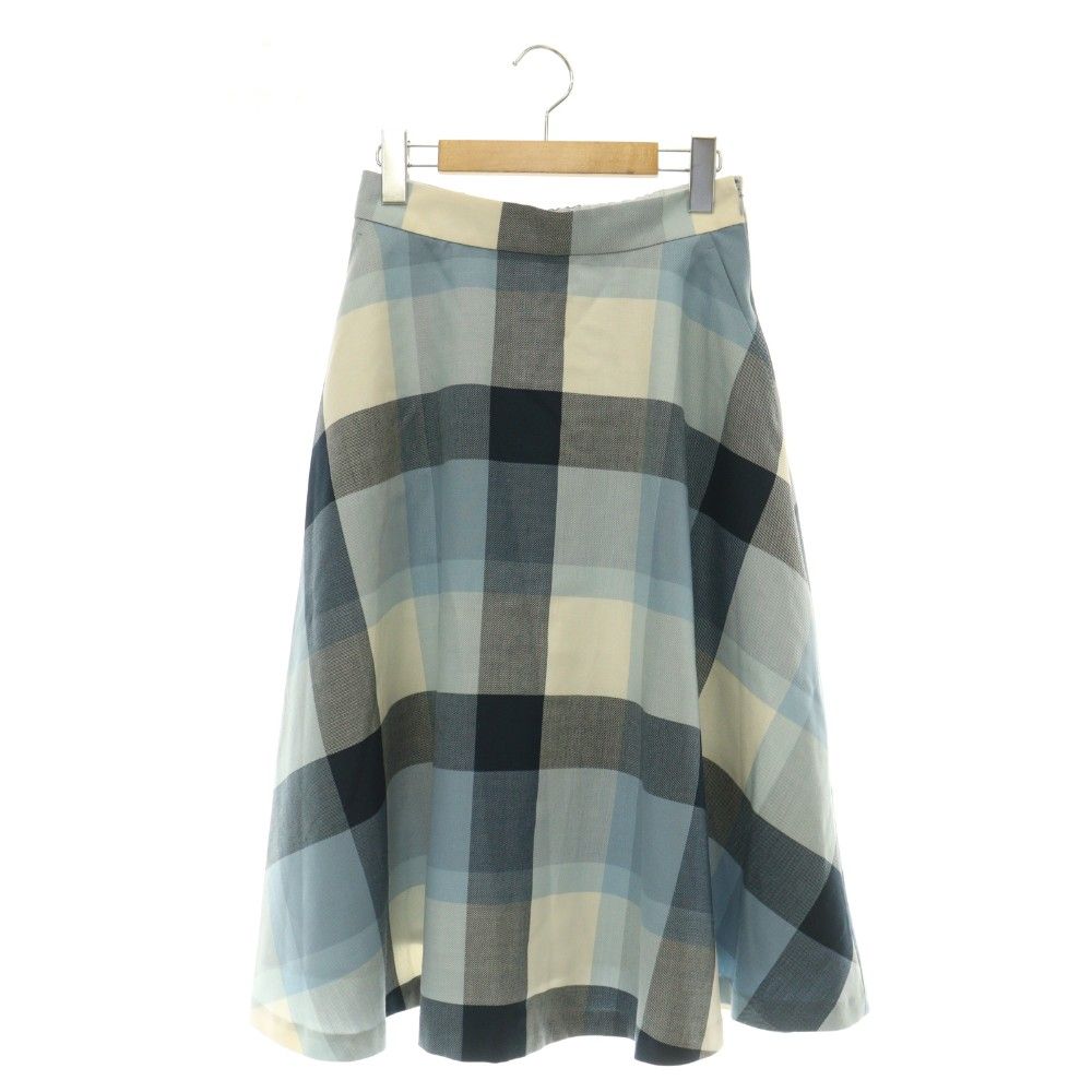ブルーレーベルクレストブリッジ BLUE LABEL CRESTBRIDGE 25AW クレストブリッジチェック スカート フレア ロング 36 ブルー /HK ■OS