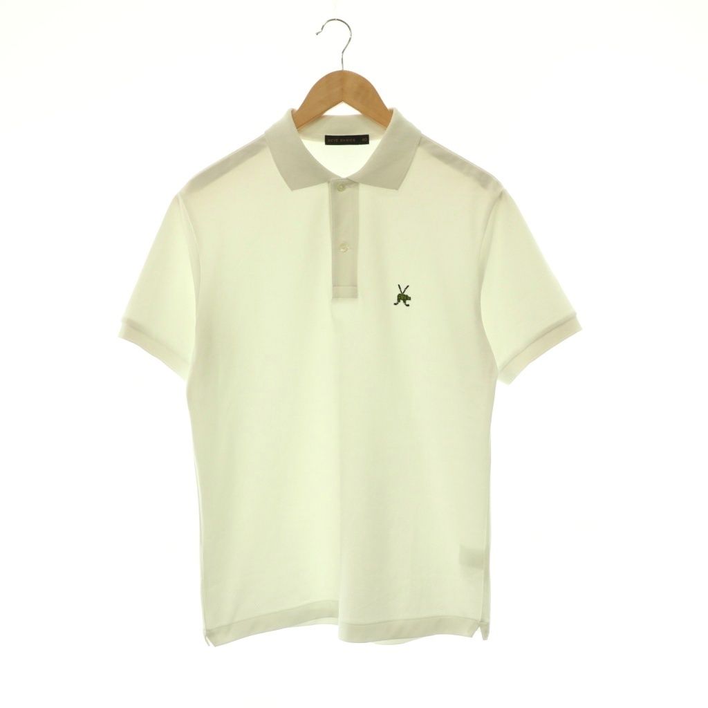 サイ ベーシックス SCYE BASICS × UNITED ARROWS GOLF ロゴ刺繍ポロシャツ 半袖 40 白 ホワイト /NR ■OS ■SH