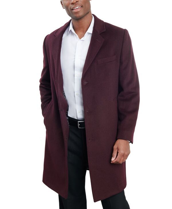 ロンドンフォグ メンズ アウター ジャケット・ブルゾン ウール コート London Fog Men Signature WoolBlend Overcoat Burgundy バーガンディ