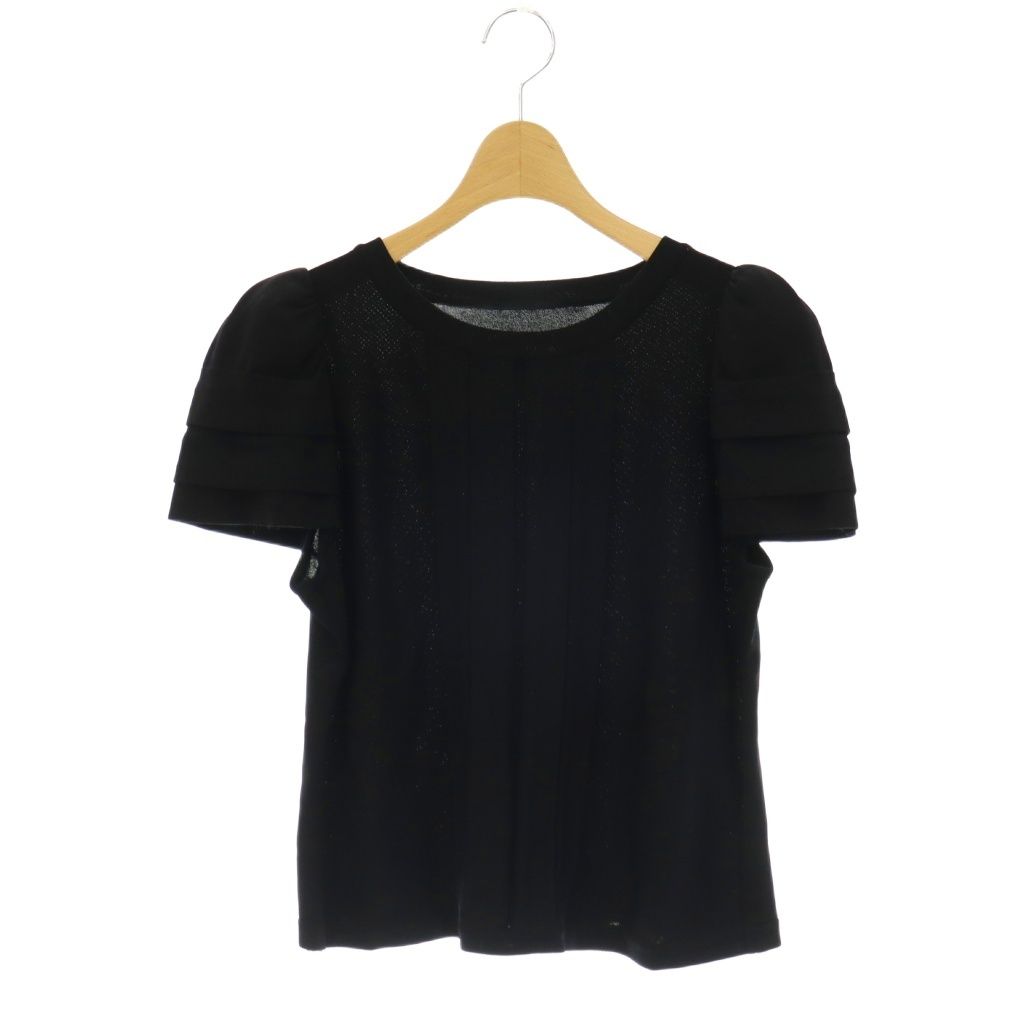 デイジーリンフォクシー DAISY LIN For FOXEY 24SS Knit Top ニットトップ カットソー ミルフィーユパフ 半袖 42 ブラック 07047 /DO ■OS