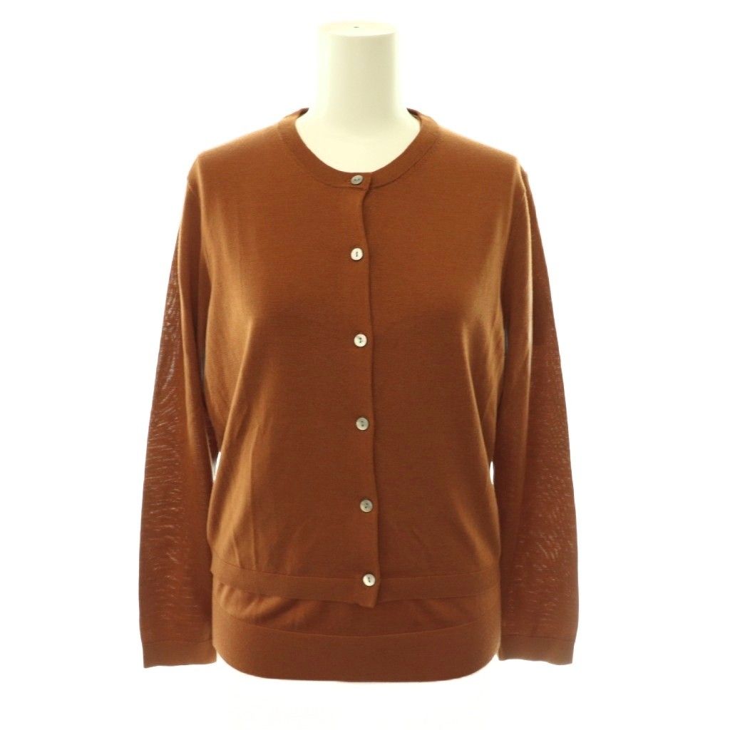セオリー Theory 26SS アンサンブル REGAL WOOL BASIC TEE CROP CARDI 半袖カットソー カーディガン ウール S ブラウン /DO ■OS