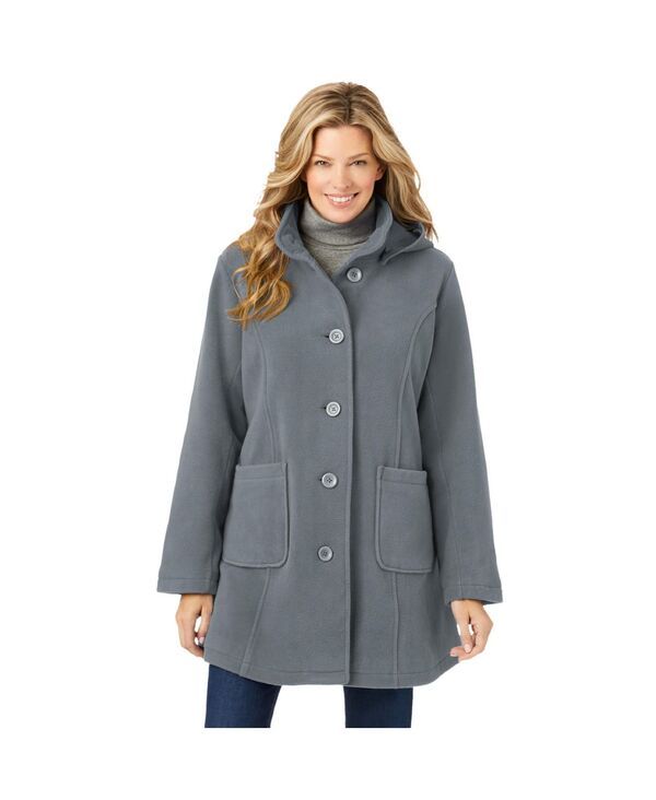 ウーマン ウィズイン レディース アウター ジャケット・ブルゾン A ライン コート フリース Woman Within Womens Within Hooded ALine Fleece Coat