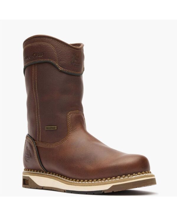 ジョージブーツ メンズ シューズ ブーツ・レインブーツ GEORGIA BOOT Mens AMP LT Wedge Waterproof Pull On Work Boot Brown ブラウン
