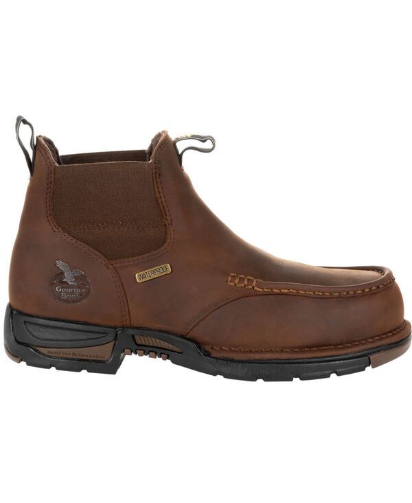 ジョージブーツ メンズ シューズ ブーツ・レインブーツ チェルシー GEORGIA BOOT Mens Athens Chelsea Waterproof Work Boot Dark brown ブ