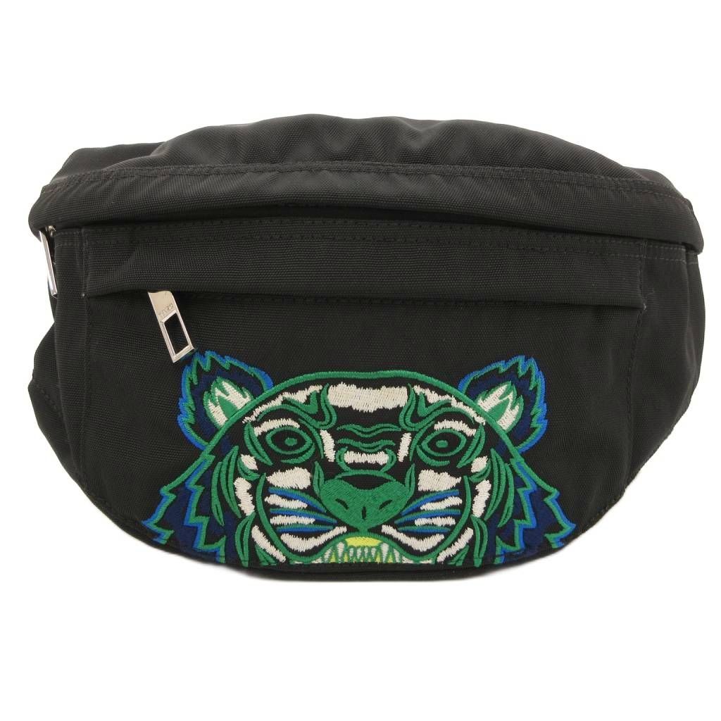 ケンゾー KENZO 20SS BUMBAG ウエストバッグ ワンショルダー タイガー刺繍 黒 ブラック /JS