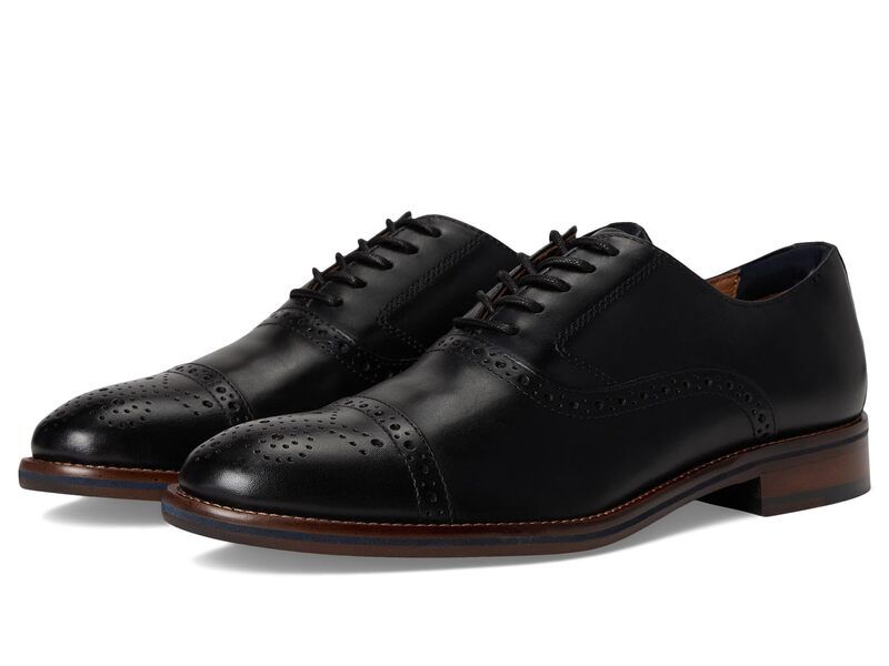 ジョンストンアンドマーフィー メンズ シューズ オックスフォード キャップ Johnston Murphy Conard 20 Cap Toe Black Full Grai ブラック