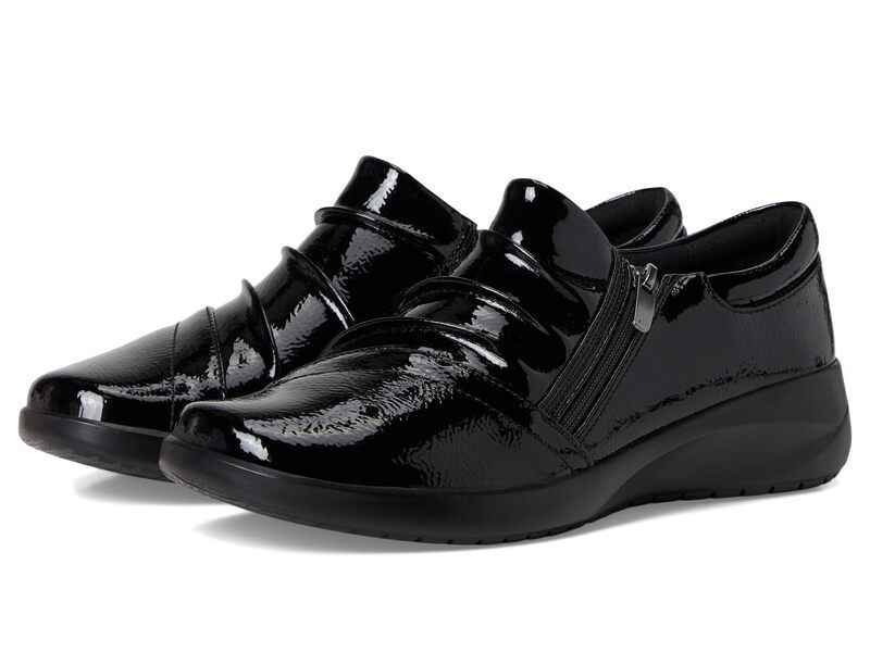 クラークス レディース シューズ スリッポン・ローファー Clarks Kaetlyn Mila Black Crinkle P ブラック