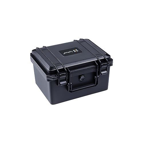 Lykus HC-2520 防水ハードケース 格子状カットスポンジが内蔵 内寸:25x19x15.5cm ピストル、小型ドローン、ビデオカメラ、アクションカメラなどに適用 Black HC-2520:25x19x15.5cmt