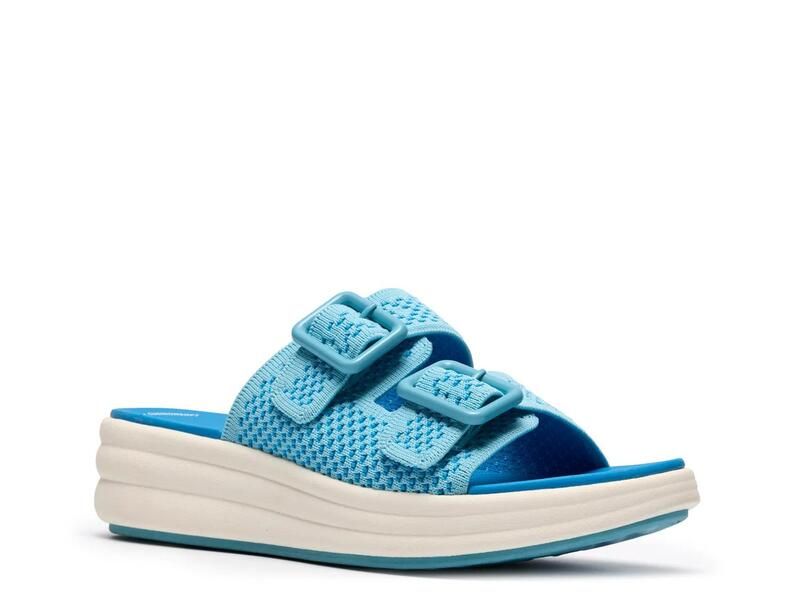 クラークス レディース シューズ サンダル ClarksCloudstepper Drift Faye Wedge Sandal Blue ブルー