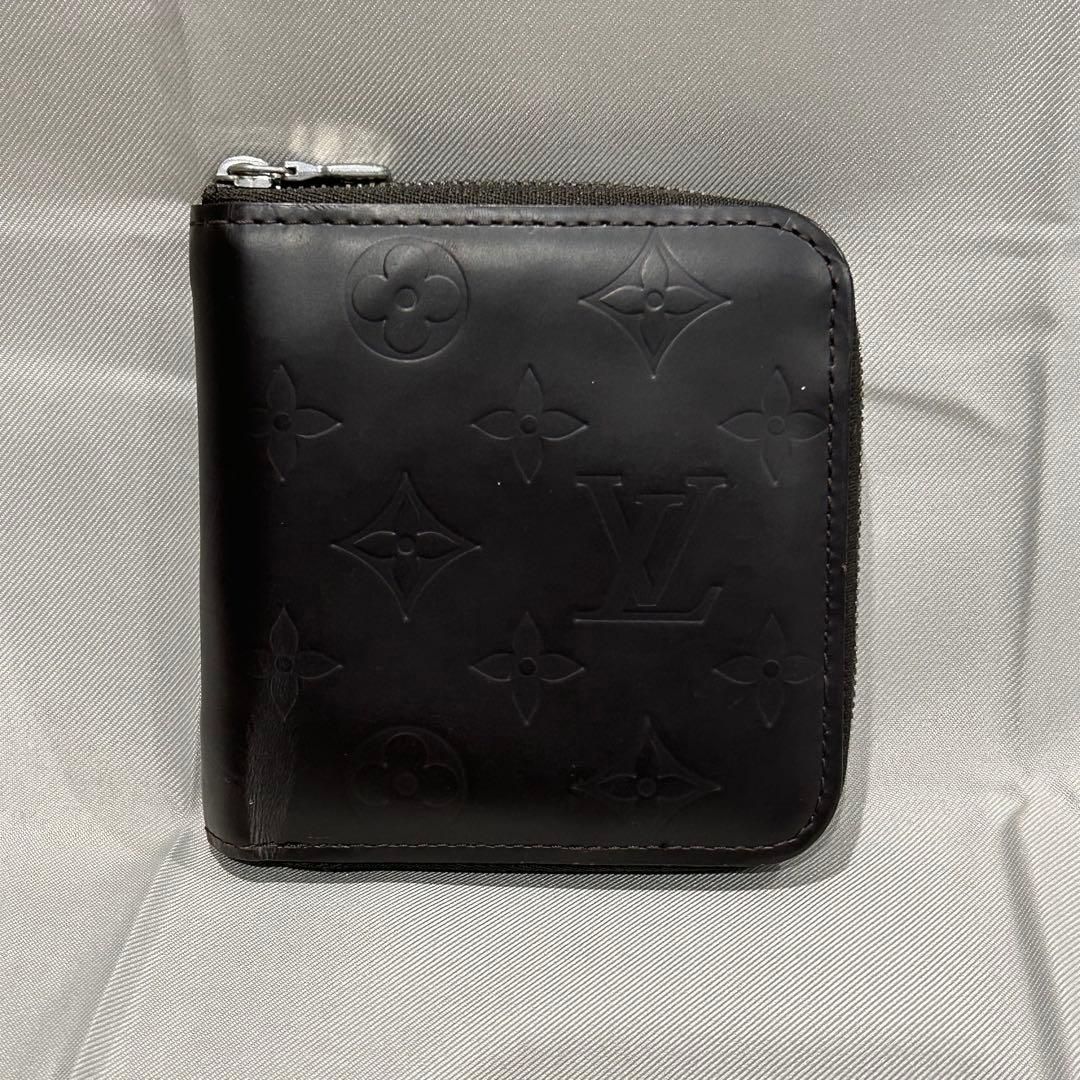 LOUISVUITTON ヴィトン ポルトモネ・ジップ 二つ折り 財布 マットブラック メンズ レディース