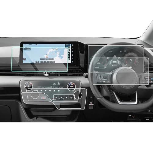 CDEFG 2025新設計 日産 セレナ 6代目 C28 ナビ 保護フィルム【5枚セット】【12.3インチカーナビディスプレイ 1枚+メーターパネル 2枚+エアコンパネル 2枚】セレナ c28 画面保護 低反射 指紋防止 セレナc28 カーナ f27a4e2b