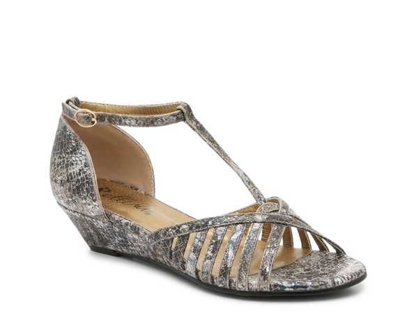 ベリーニ レディース シューズ サンダル Bellini Lux Wedge Sandal Grey Snake Print グレー