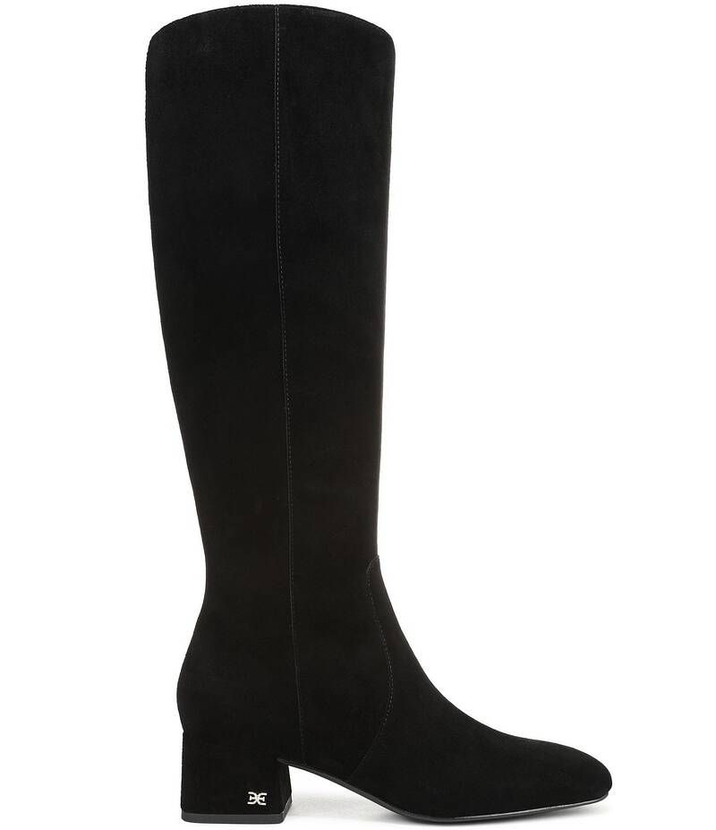 サムエデルマン レディース シューズ ブーツ・レインブーツ トール スエード ブーツ Sam Edelman Porter Suede Square Toe Tall Dress Boots Blac