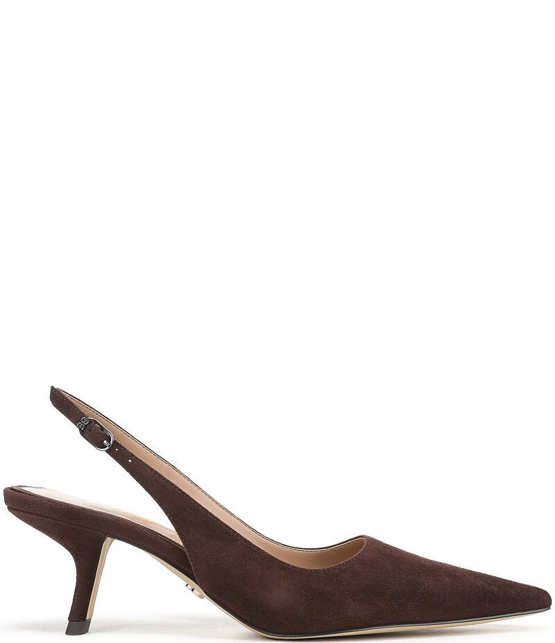 サムエデルマン レディース シューズ パンプス スエード Sam Edelman Bianka Suede Pointed Toe Slingback Pumps Cafe Noir