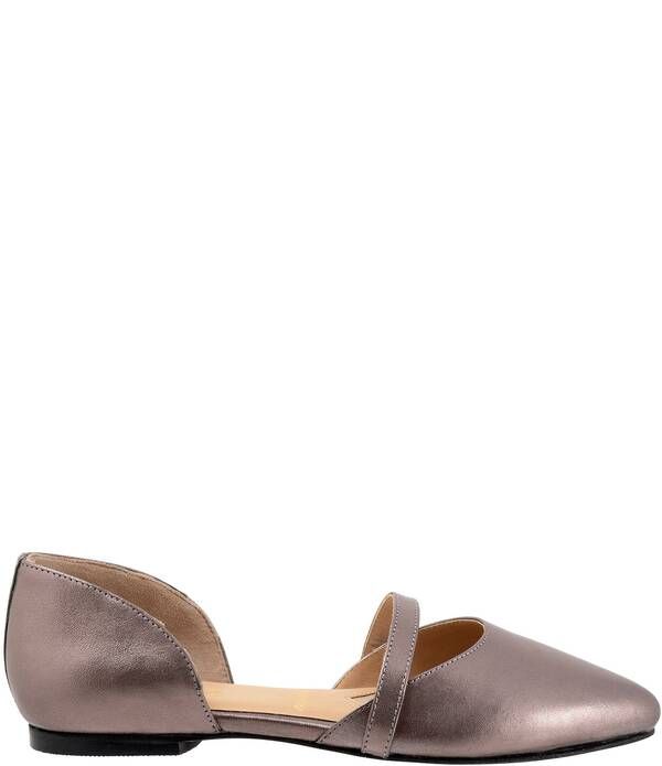 トロッターズ レディース シューズ パンプス レザー Trotters Emory Leather Pointed Toe Flats Pewter ピューター