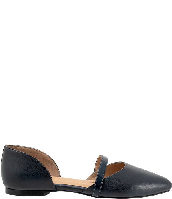 トロッターズ レディース シューズ パンプス レザー Trotters Emory Leather Pointed Toe Flats Navy ネイビー