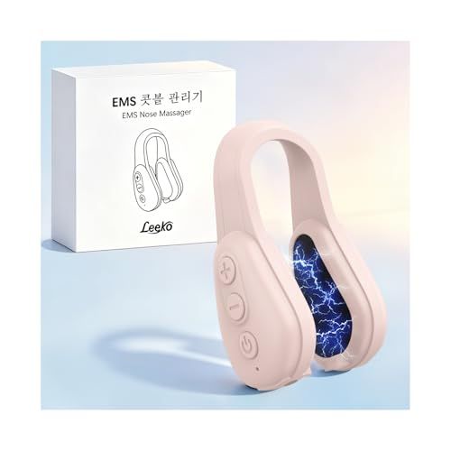 Leeko鼻用美顔器 EMS電動鼻クリップ K-Beauty 韓国発独自の美容パルス搭載 6モード 10段階調整 20g超軽量 ハンズフリー 音波振動 1分間オートオフ Type-C充電式 プレゼントにも最適 (ピンク)pms