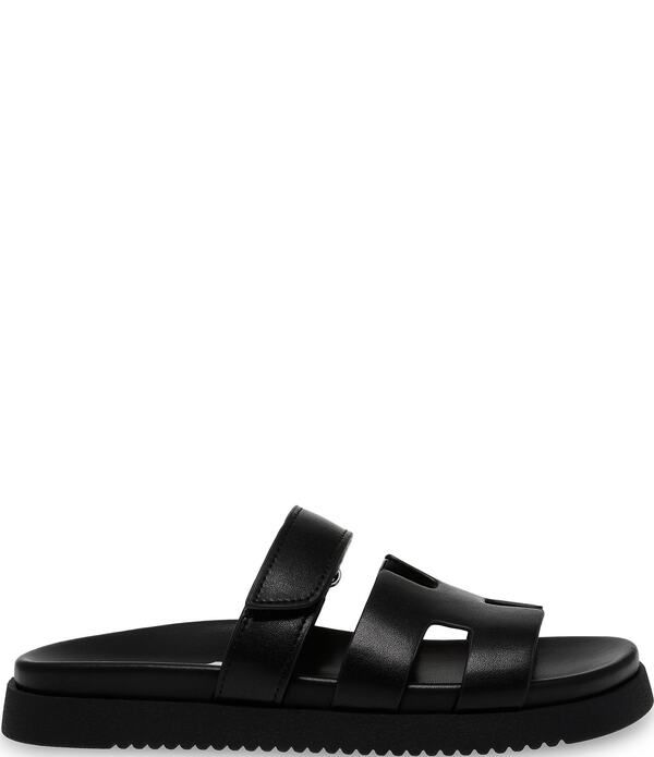スティーブ マデン レディース シューズ サンダル レザー Steve Madden Mayven Leather Slide Sandals Black ブラック