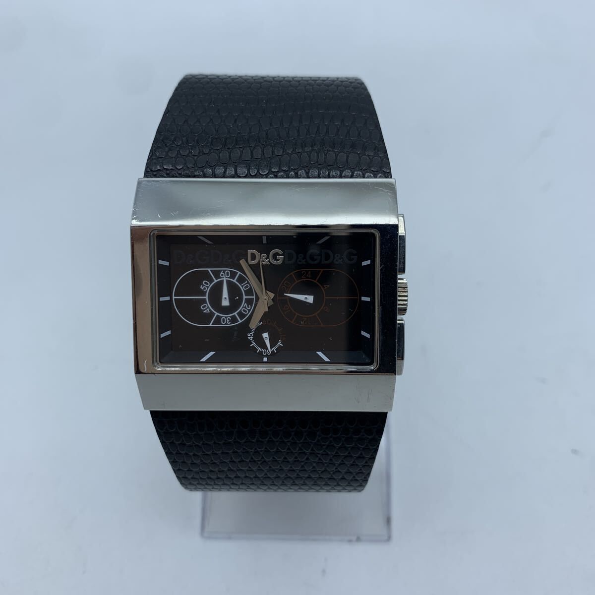 DOLCE&GABBANA TIME D&G クロノグラフ レザーベルト 腕時計 動作品