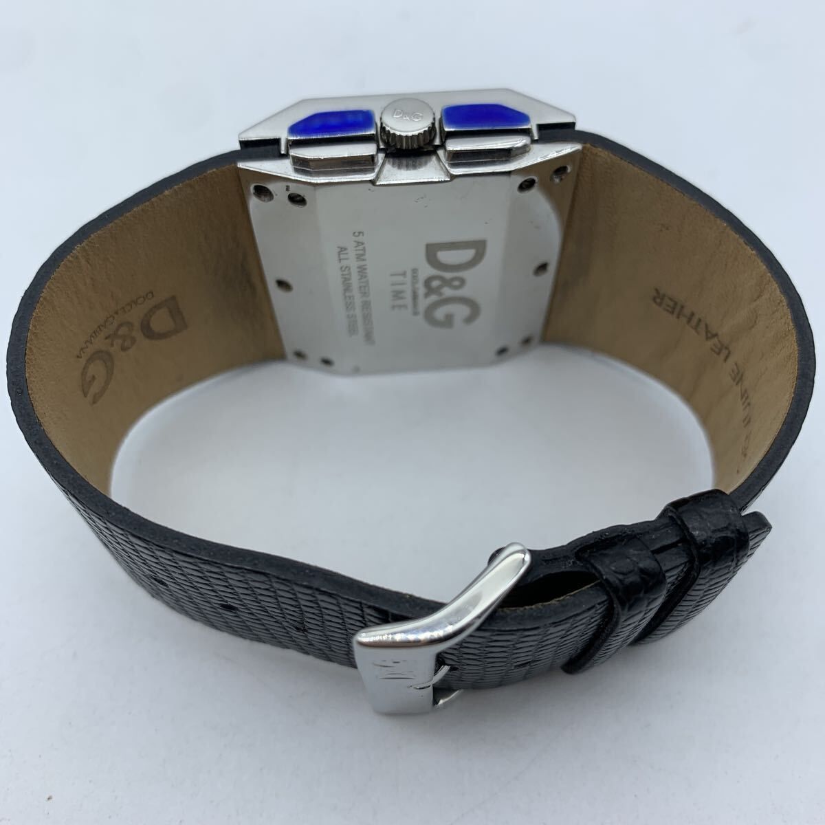 DOLCE&GABBANA TIME D&G クロノグラフ レザーベルト 腕時計 動作品
